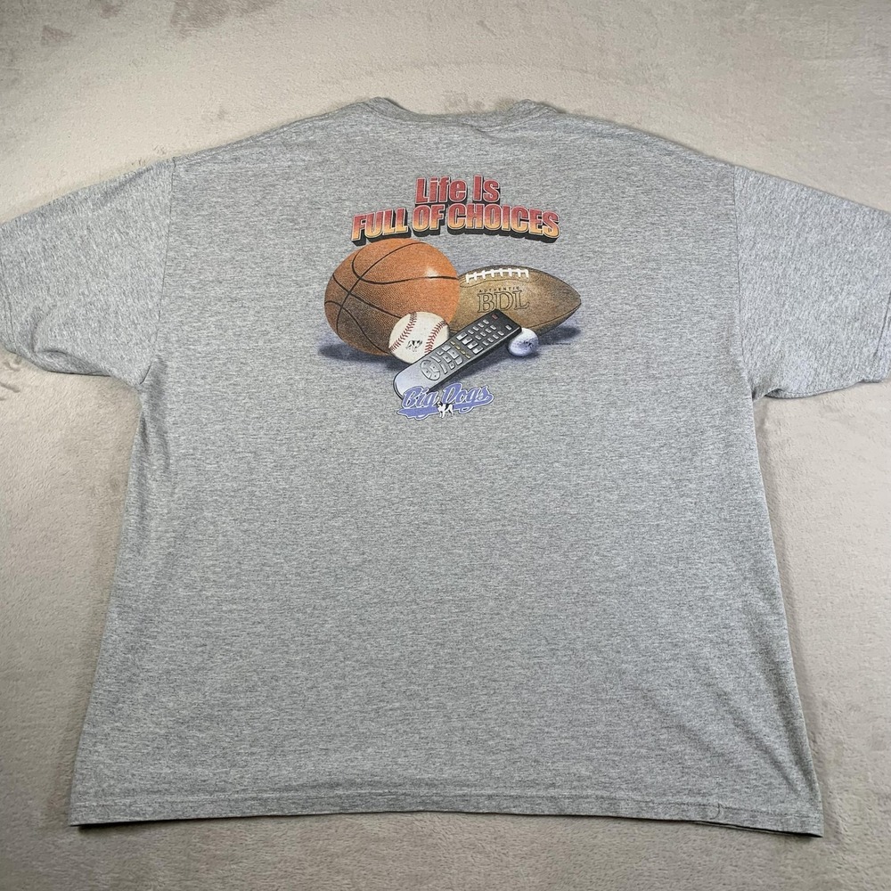 Vintage Big Dogs Shirt Mens 2XL XXL Gray Life Is Full Of Choices 90s Sports 1997
